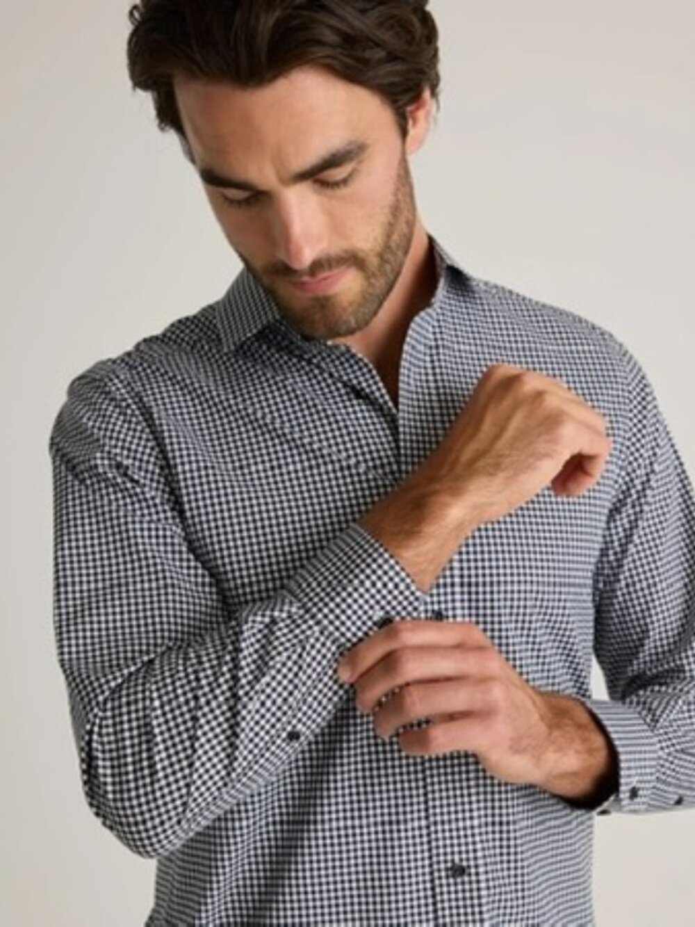 Quince Organic Cotton Stretch Poplin Dress Shirt Navy Gingham Size XL NWT